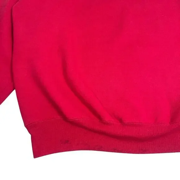 vintage blank jerzdes red crewneck sweatshirt size large - Picture 5 of 5
